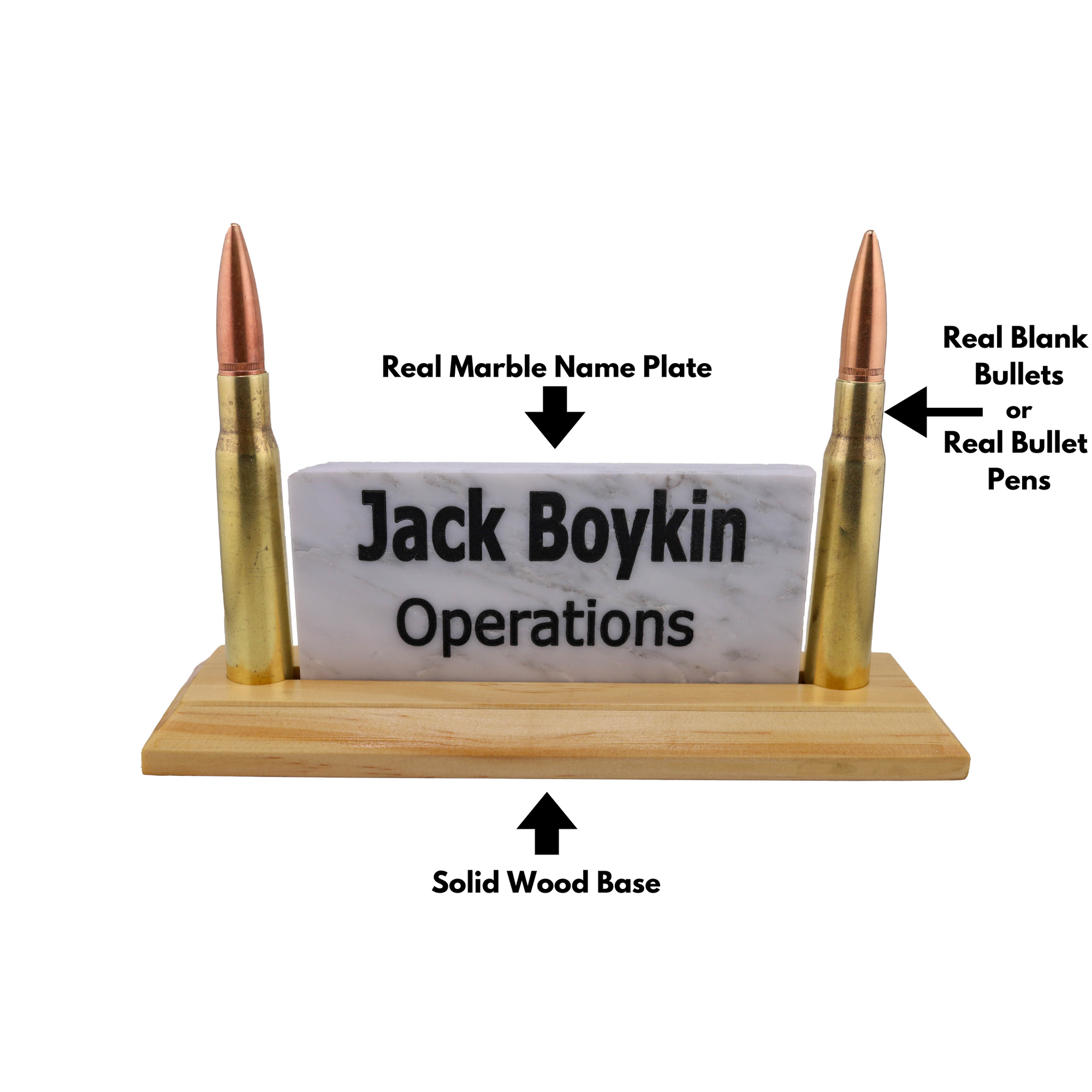 Real Bullet Desk Name Plaque | Personalized Desk Name Plate