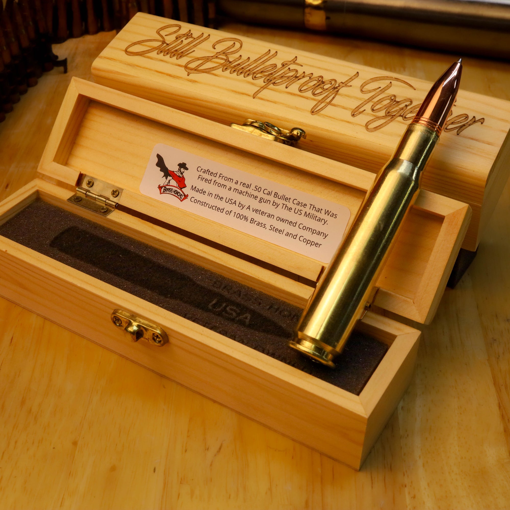 US Army Gifts for Men | Bullet Pen & Engraved Gift Box, Personalized gift / military gift for Soldier