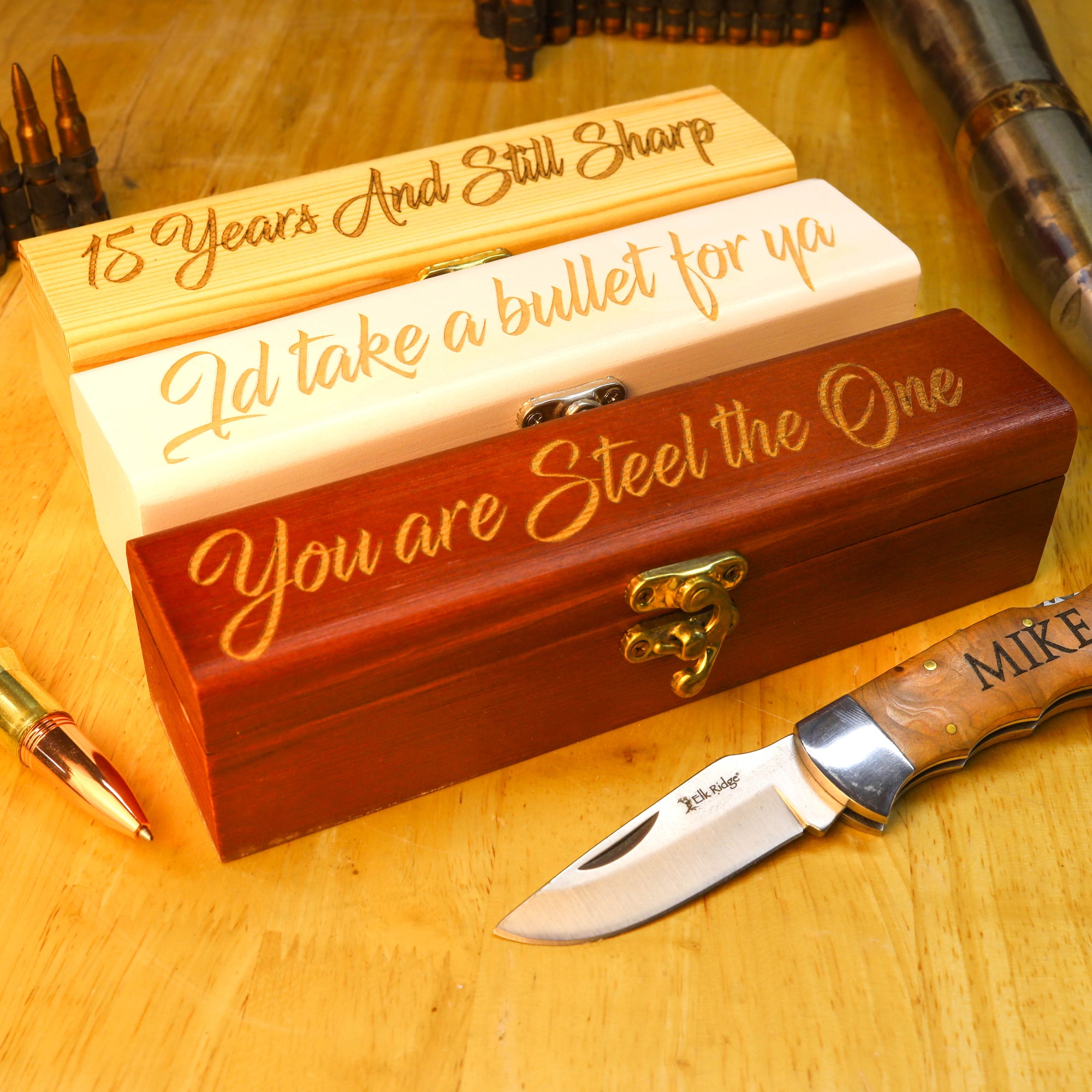 US Army Gifts for Men | Bullet Pen & Engraved Gift Box, Personalized gift / military gift for Soldier