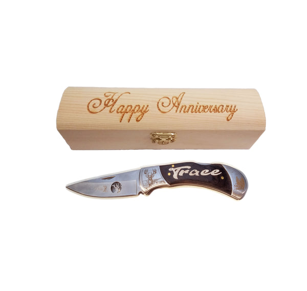 Father's Day Gift with Engraved Pocket Knife & Engraved Gift Box, Pers –  Brass Honcho