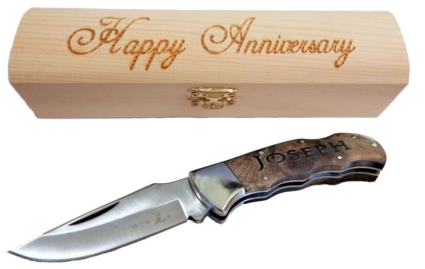 Father's Day Gift with Engraved Pocket Knife & Engraved Gift Box, Pers –  Brass Honcho