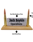 Real Bullet Desk Name Plaque | Personalized Desk Name Plate