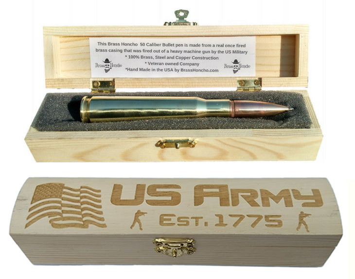 US Army Gifts for Men  Bullet Pen & Engraved Gift Box