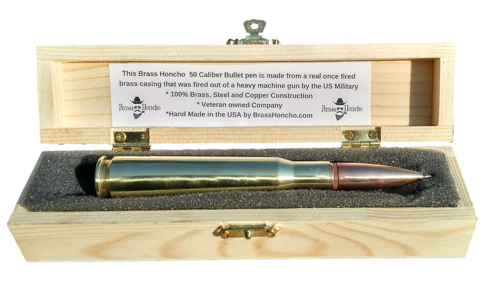 50 caliber BMG Bullet Pen Anniversary Gift for Men Personalized