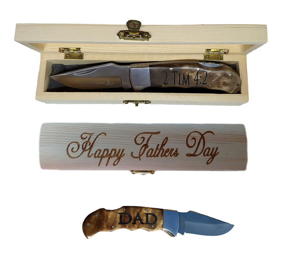Father's Day Gift with Engraved Pocket Knife & Engraved Gift Box, Pers –  Brass Honcho