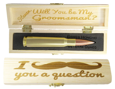 JBP .50 BMG Brass “Bride and Groom Sharpie Pen” Military/ LE Wedding